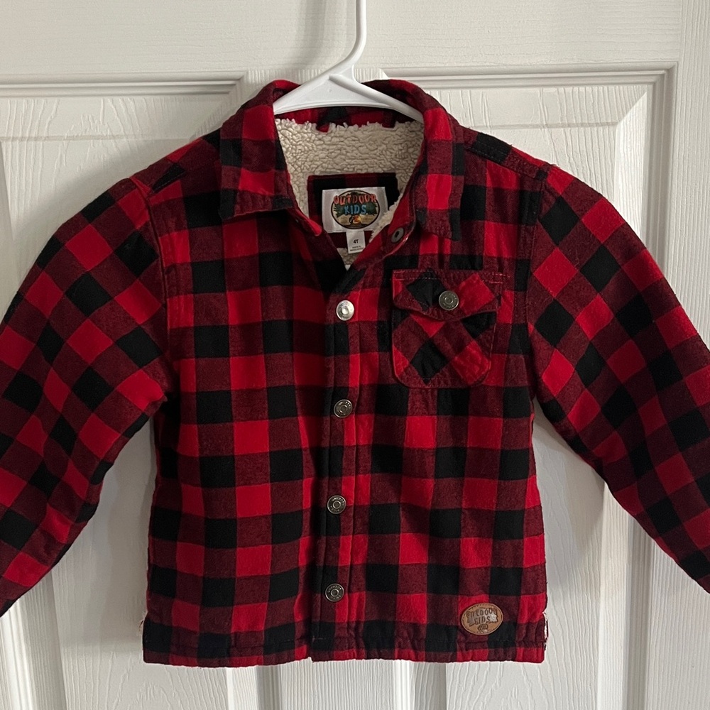 Outdoor Kids Bass Pro Shop Red and Black Checkered Jacket